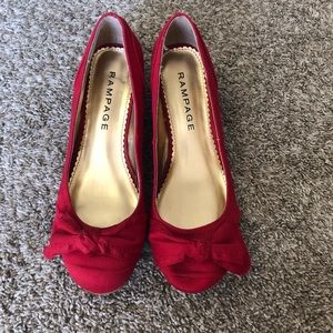 Rampage Red Round Toe Wedges